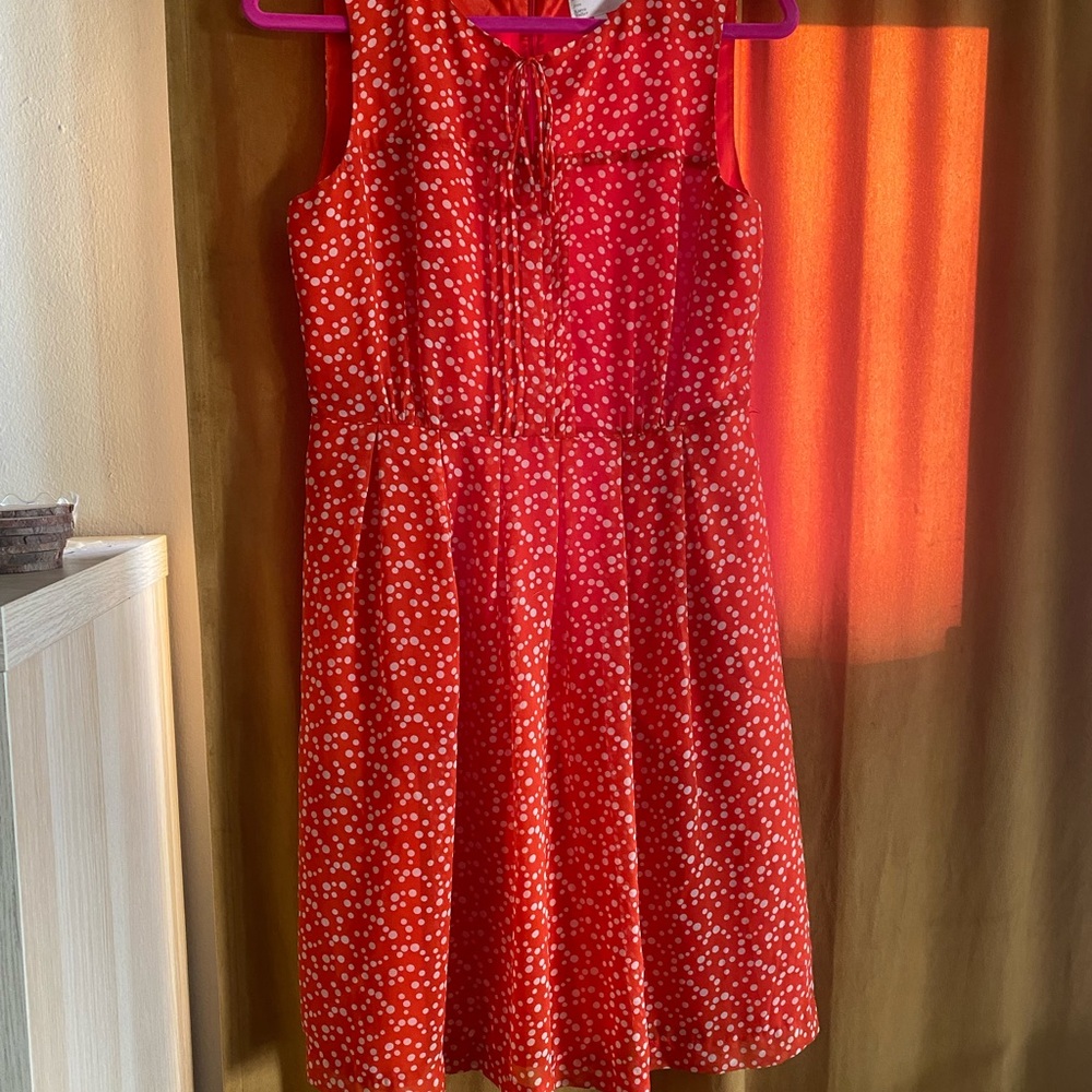 Anthropologie Red Floral Midi Dress